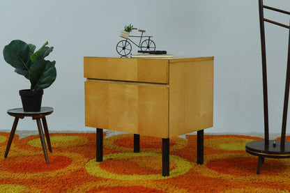 ❌SALE❌ Vintage Mini Kommode 60er Jahre | Mid Century Schubladen Flur Konsole Schrank Antik Retro 50er 70er Holz Schwarze Griffe