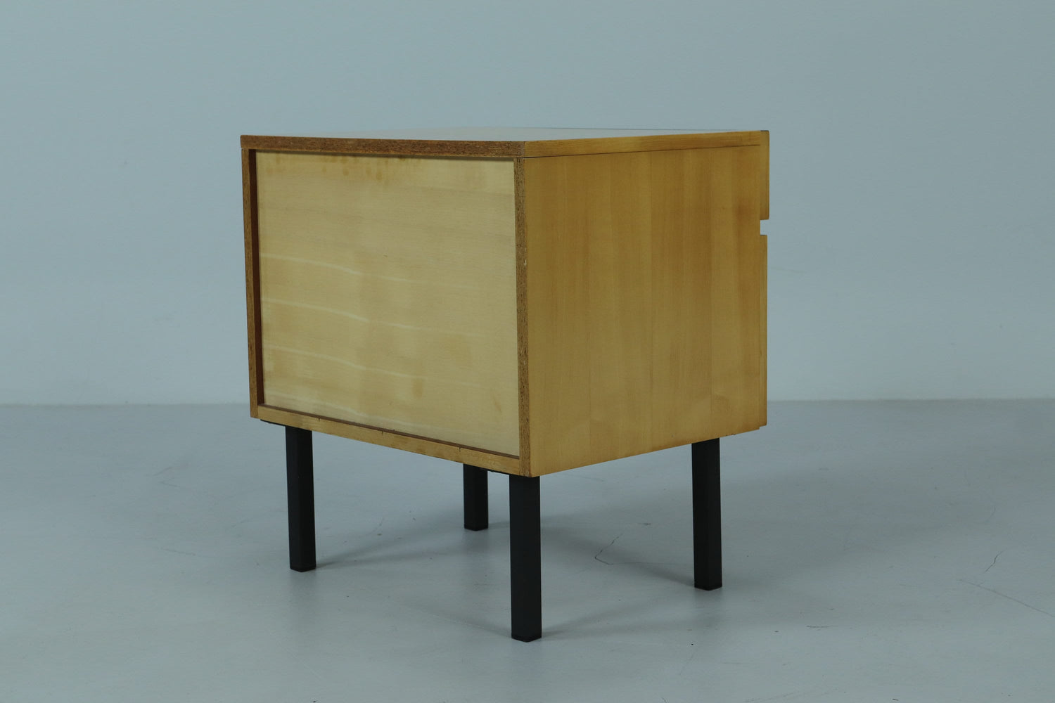 Vintage Mini Kommode 60er Jahre | Mid Century Schubladen Flur Konsole Schrank Antik Retro 50er 70er Holz Schwarze Griffe